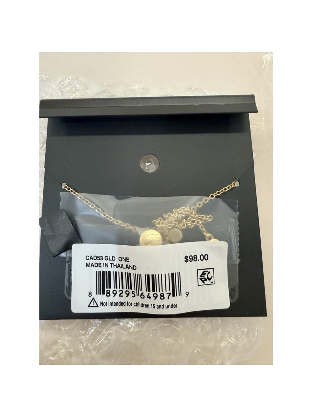 NWT Coach Script Heart Slider Bracelet Gold Tone CAD53, $98 retail - Picture 5 of 6